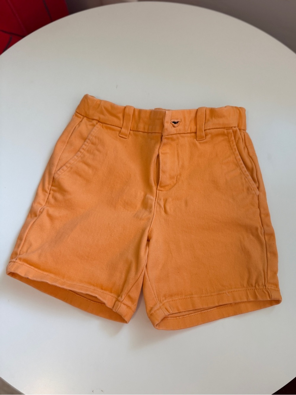 Janie and Jack Boys Bright Orange Flat-Front Cotton Shorts 3T